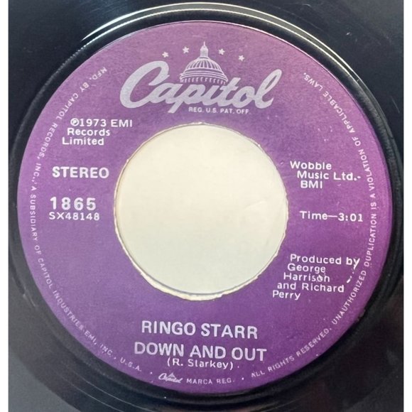 Ringo Starr Photograph / Down and Out 45 Rock Capitol 1865 - Picture 2 of 6